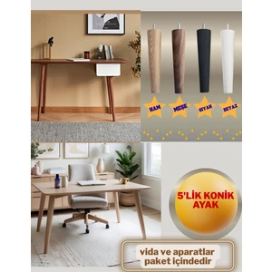 70 cm 5'lik  Masa Sehpa Ayağı Beyaz- Siyah-Ham-Meşe