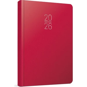 Gıpta 2026 Günlük Çizgili Ajanda 14X20 cm 100-ECK Kırmızı