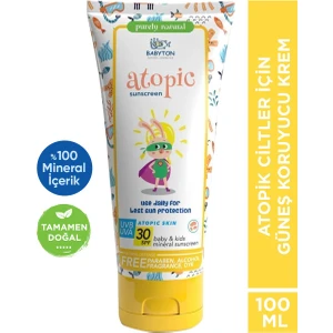 Güneş Koruyucu Krem 100 ml SPF 30 Doğal İçerikli Yenidoğan Atopik ve Hassas Ciltler