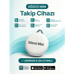 Gözcü Mobil Mini Ios Android Uyumlu Airtag Anlık Geçmişe Dönük Konum Gps Araç Motor Çocuk Akıllı Gizli Takip Cihazı (5-10 Dakika Aralıklı Sinyal Alır)