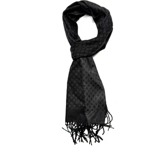 Siyah Füme Desenli Atkı Kaşkol