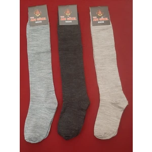 Dizaltı Pamuklu Çorabı 3'lü Paket (Füme, Gri, Bej)