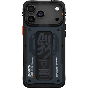 iPhone 17 Pro Max Uyumlu Kılıf Desenli Airbag Tasarımlı Standlı Skinarma Aegis Kapak Lacivert