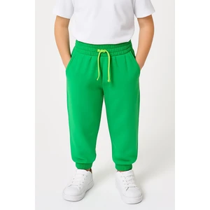 Lastikli Rahat Kesim Cepli Erkek ve Kız Çocuk Unisex Eşofman Altı Yeşil