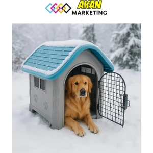 AKAN MARKETİNG Plastik Kedi ve Köpek Kulübesi  Kapılı 85X71X66 cm