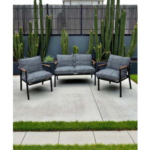 2+1+1 Zen Bahçe Takımı, Balkon, Bahçe, Cafe Mobilyası, Pofuduk Metal Çay Seti