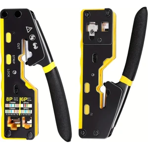 Yeni Nesil Ez RJ45 Ağ Crimper Geçişli Çok Işlevli Ethernet Sıkma Pensesi Lantel Için Sıkma/kesme/şerit (RJ11/CAT5E/6 Utp Stp)