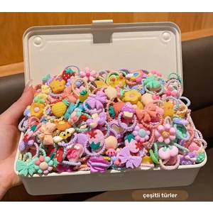 16 Adet (8 Set) Kız Çocuk Lastik Toka Seti Kız Çocuk ve Kız Bebek Karışık Lastik Toka Seti