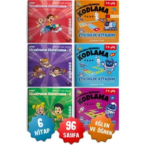 2li Set Şıp Şıp Eğleniyorum Öğreniyorum ve Kodlama Geliştiren 6'lı Çocuk Kitap Seti