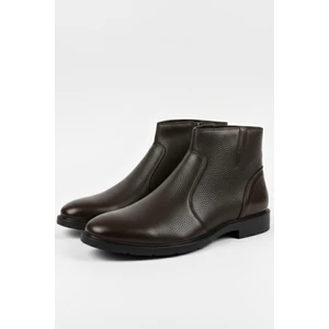 Hakiki Deri Kahverengi Fermuarlı Chelsea Erkek Kışlık Bot LUASS27AL0040