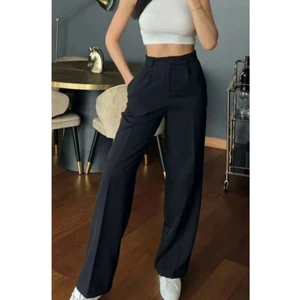 Siyah Oversize Kalıp Yüksek Bel Kadın Palazzo Pantolon