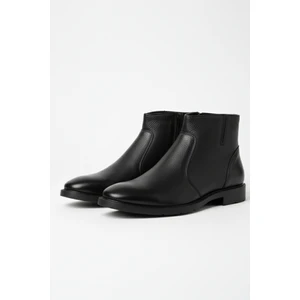 Hakiki Deri Siyah Fermuarlı Chelsea Erkek Kışlık Bot LUASS27AL0040