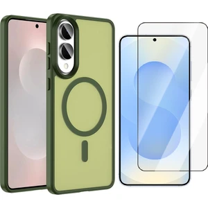 Samsung Galaxy S25 Edge Kılıf M-safe Şarj Özellikli Mat Arka Yüzey Zore Sio Kapak + Temperli Cam Ekran Koruyucu