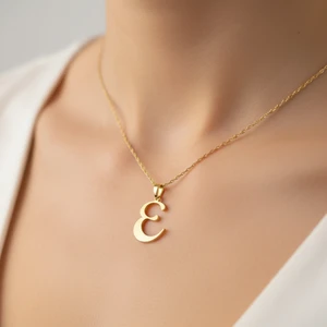 TabiTela 14 ayar altın kolye ucu Harf E   GM2885 0.5 gr