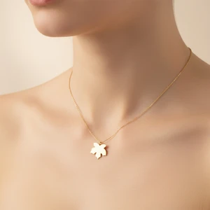 14 Ayar Altın Kolye Ucu Yaprak GM1342 0.5 gr