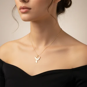 14 Ayar Altın Kolye Ucu melek GM158 1 gr