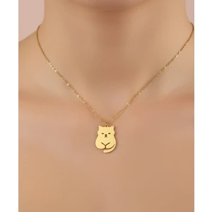 14 Ayar Altın Kolye Ucu Kedi GM2649 0.5 gr