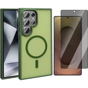 Galaxy S24 Ultra Kılıf Magsafe Şarj Özellikli Mat Arka Yüzey Vendas Sio Kapak + Hayalet Ekran Koruyucu