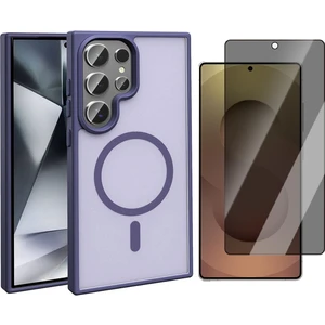 Samsung Galaxy S24 Ultra Kılıf Magsafe Şarj Özellikli Mat Arka Yüzey Vendas Sio Kapak + Hayalet Ekran Koruyucu