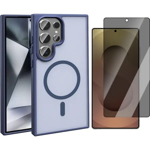 Samsung Galaxy S24 Ultra Kılıf Magsafe Şarj Özellikli Mat Arka Yüzey Vendas Sio Kapak + Hayalet Ekran Koruyucu