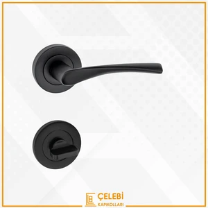 Bravo Kol Yuvarlak Rozetli Siyah Wc Kapı Kolu