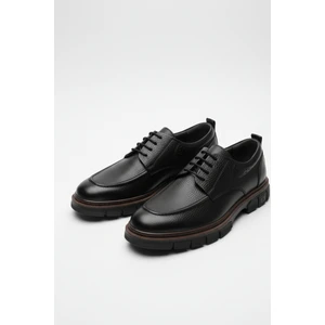 %100 Hakiki Deri Siyah Günlük Rahat Klasik Erkek Ayakkabı LUASS27AL0046