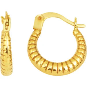 Çizgili Halka Altın Küpe 1,5 Cm.