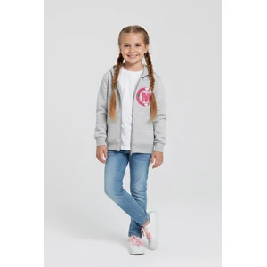 Kapüşonlu Kız Çocuk Kalın Fermuarlı Sweatshirt - 60705