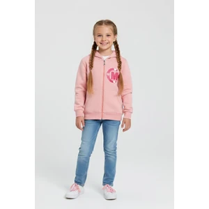 Kapüşonlu Kız Çocuk Kalın Fermuarlı Sweatshirt - 60705