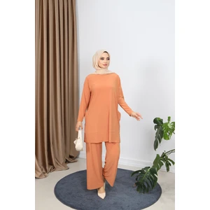 Yanları Cepli Sandy Pantolonlu Takım