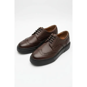 Kahverengi %100 Hakiki Deri Ultra Rahat Erkek Günlük Ayakkabı LUASS27AL0048
