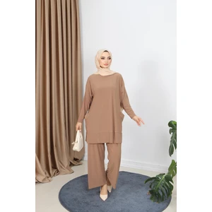 Yanları Cepli Sandy Pantolonlu Takım