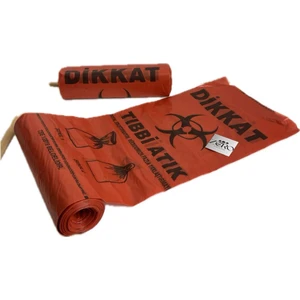 Tıbbi Atık Poşeti 70X90 Battal Boy 5'li Rulo 100 Mikron