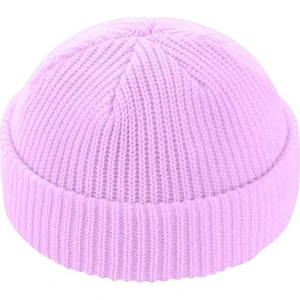 Erkek Lila Premium Kısa Rolled Bere Şapka