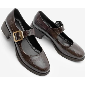 Kadın Tokalı Kalın Topuk Günlük Ayakkabı Loafer Meniz