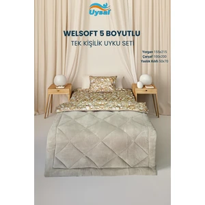Welsoft 5 Boyutlu Tek Kişilik Uyku Seti