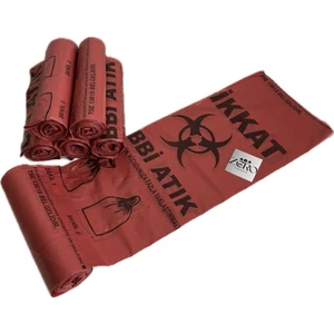 Tıbbi Atık Poşeti 55X60 5'li Rulo 100 Mikron