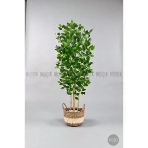 140 cm Yapay Bambu Ağacı Hasır Saksıda