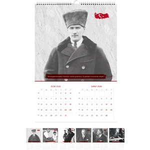 Sticker Art 2026 Atatürk Duvar Denizci Gemici Takvimi 33 x 48 cm