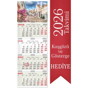 Sticker Art 2026 Orta Boy Kuşe Gemici Duvar Takvimi 31 x 86 cm