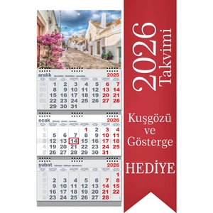 Sticker Art 2026 Büyük Boy Gemici Denizci Duvar Takvimi Gri 33 x 77,5 cm