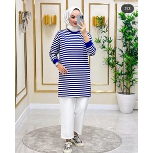Çizgili Penye Tunik