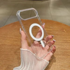 iPhone 17 Air ile Uyumlu MagSafe Kablosuz Şarj Destekli Manyetik Darbeye Dayanıklı Şeffaf Silikon Kılıf