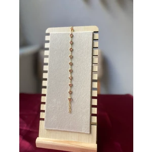 Pembe Kalp Detaylı Gold Bileklik