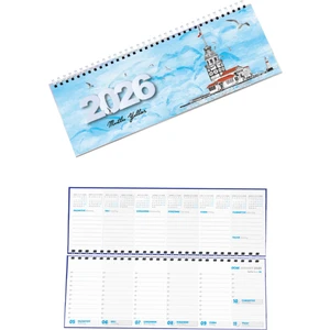2026 Haftalık Masa Takvimi Masa Sümeni Küçük Boy 31X11 cm