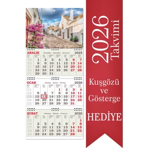 2026 Orta Boy Kuşe Gemici Takvimi Denizci Duvar Takvimi 31X70 cm