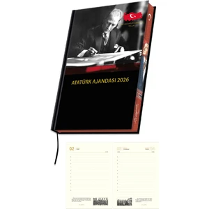 2026 Atatürk Ajanda Yıllık Atatürk Ajandası Kenar Boyalı 17X24 cm
