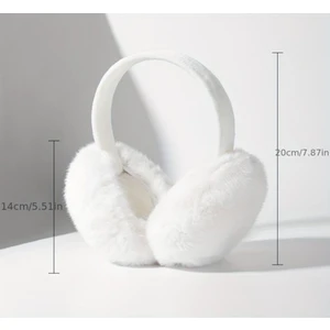 Kadın Soğuktan Koruyucu Soft Peluş Kışlık Kulaklık Kulak Isıtıcı Beyaz