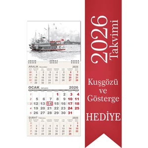2026 Minik Boy Gemici Takvimi Denizci Duvar Takvimi 24X52 cm
