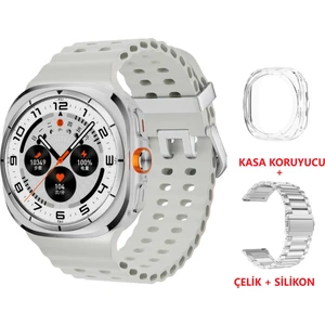Sk 7 Ultra Amoled 47 mm Çelik + Silikon Kordonlu Akıllı Saat